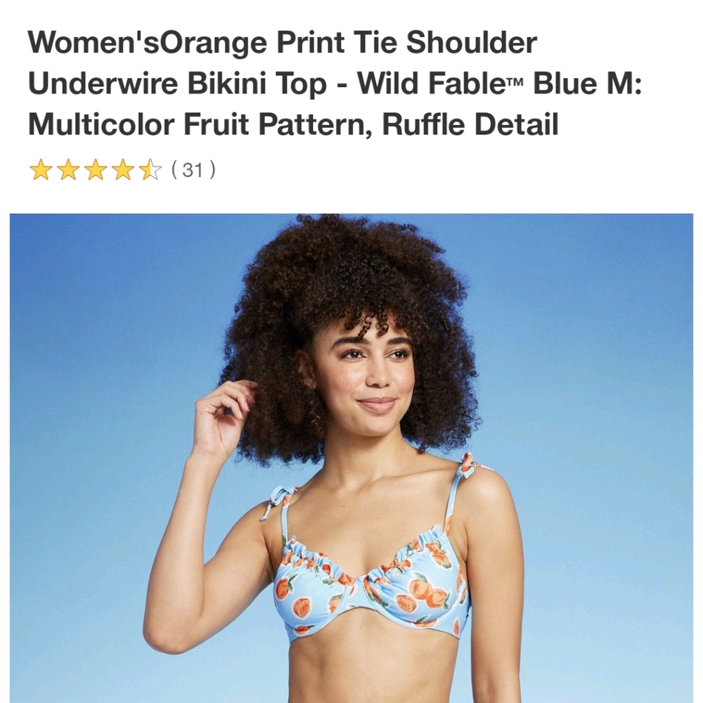 NWT Target Orange Bikini Top